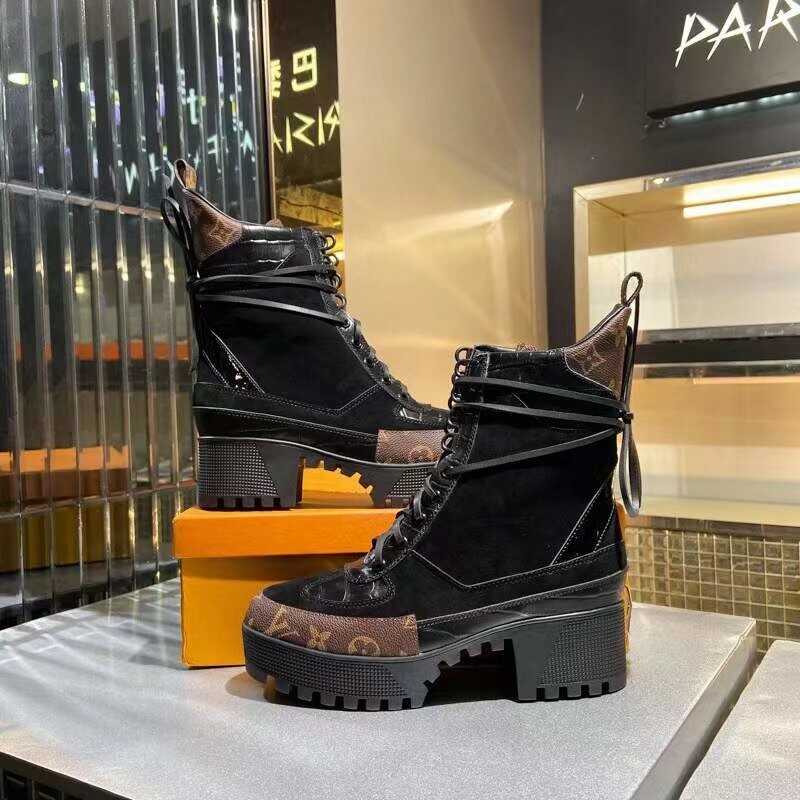 l**is V*t*n laureate platform desert boots black and brown