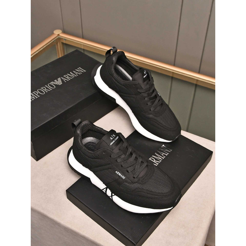 Armani Exchange Low-Top Sneaker With Logo Print Black
