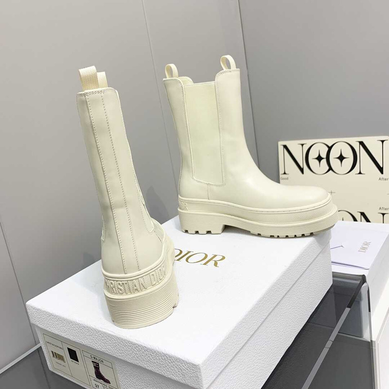 D*or trial ankle boots white cowhide