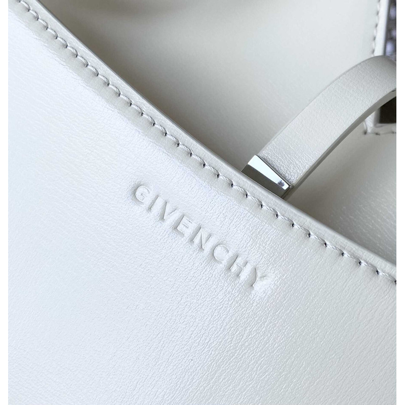 Givenchy Mini Hollow Leather Shoulder Bag White