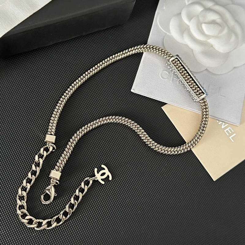 Ch*el logo pendant necklace