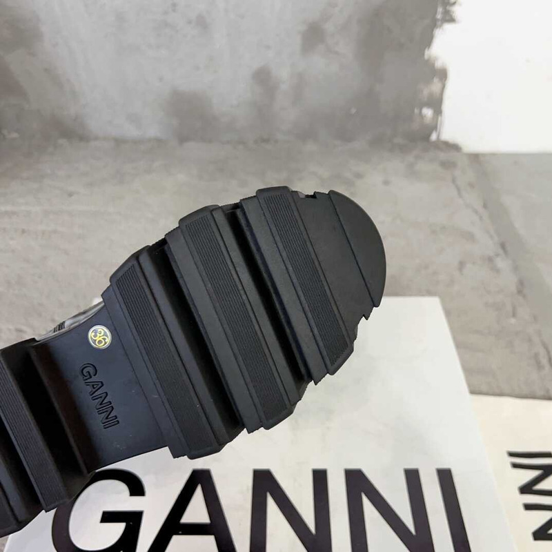 Ganni Chelsea Falt Ankle Boots Black