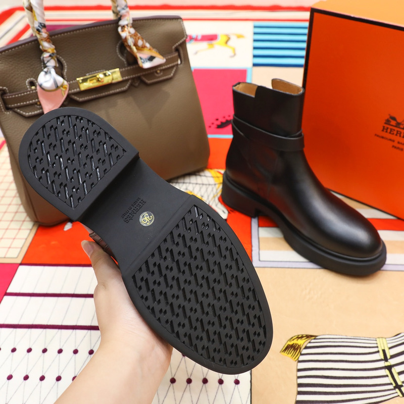 H**mes plain toe unisex blended fabrics street style plain leather