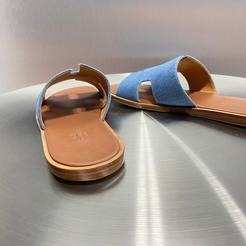 H**mes oran sandal bleu clair denim