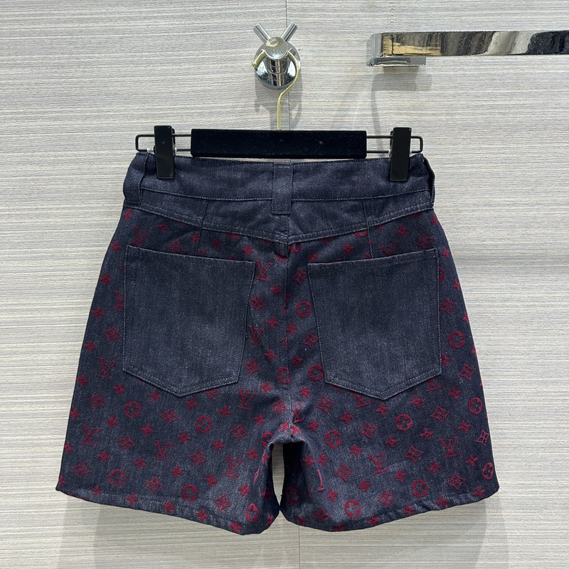 l**is V*t*n monogram casual style street style logo shorts navy and red