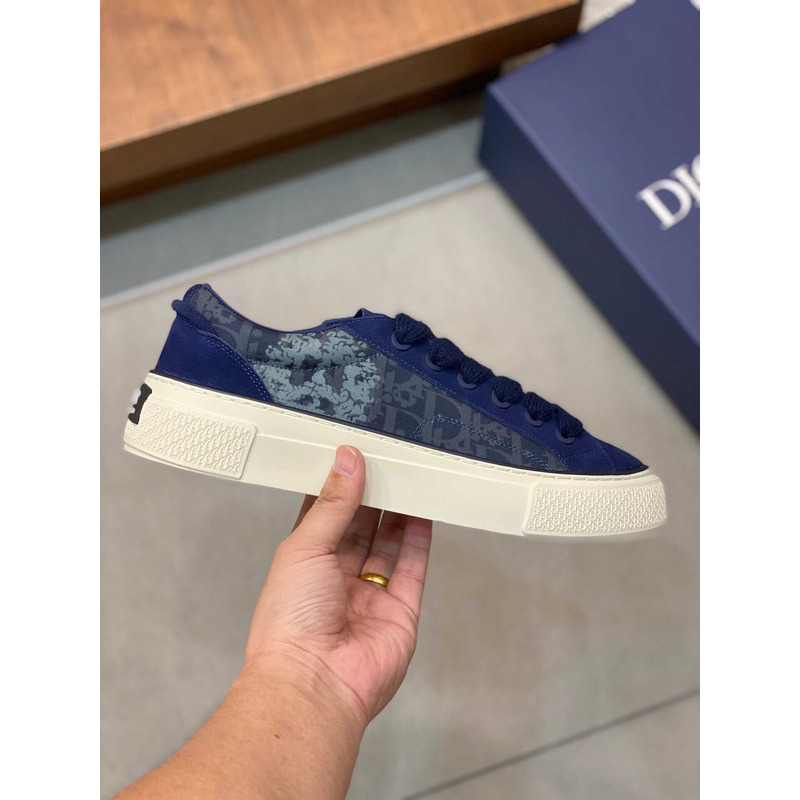 D*or b33 sneakers D*or oblique jacquard and suede blue