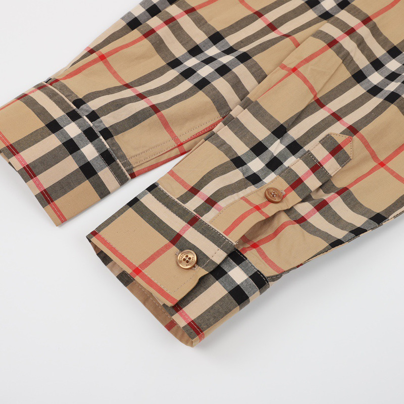 B**rry vintage check stretch cotton shirt yellow