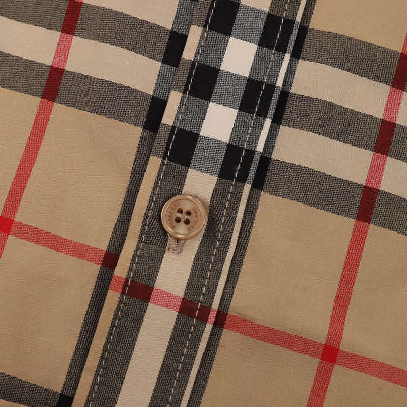 B**rry vintage check stretch cotton shirt yellow