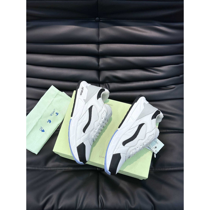 Off White Kick Off Lace-Up Sneakers Black And White