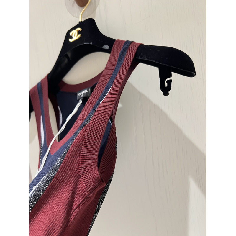 Ch*el wool tank top multicolor