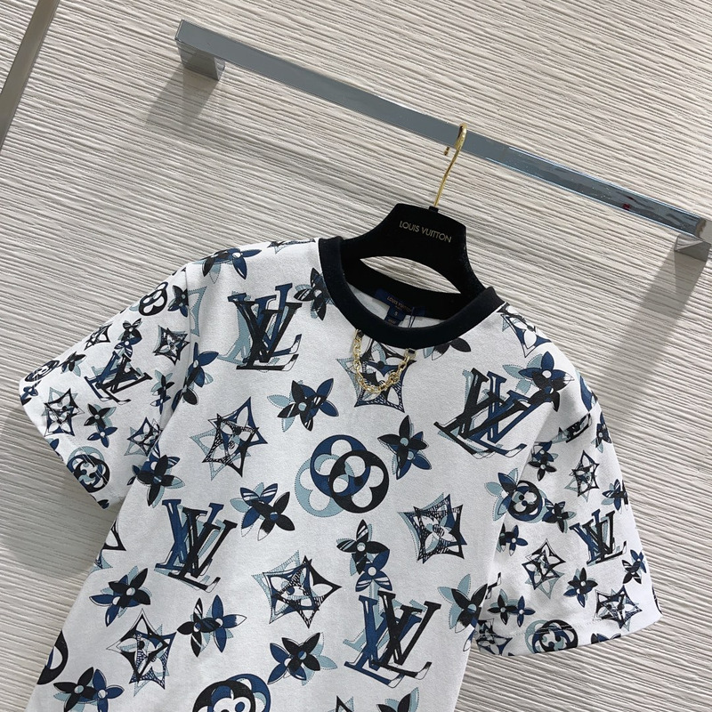 l**is V*t*n monogram cotton t-shirt white