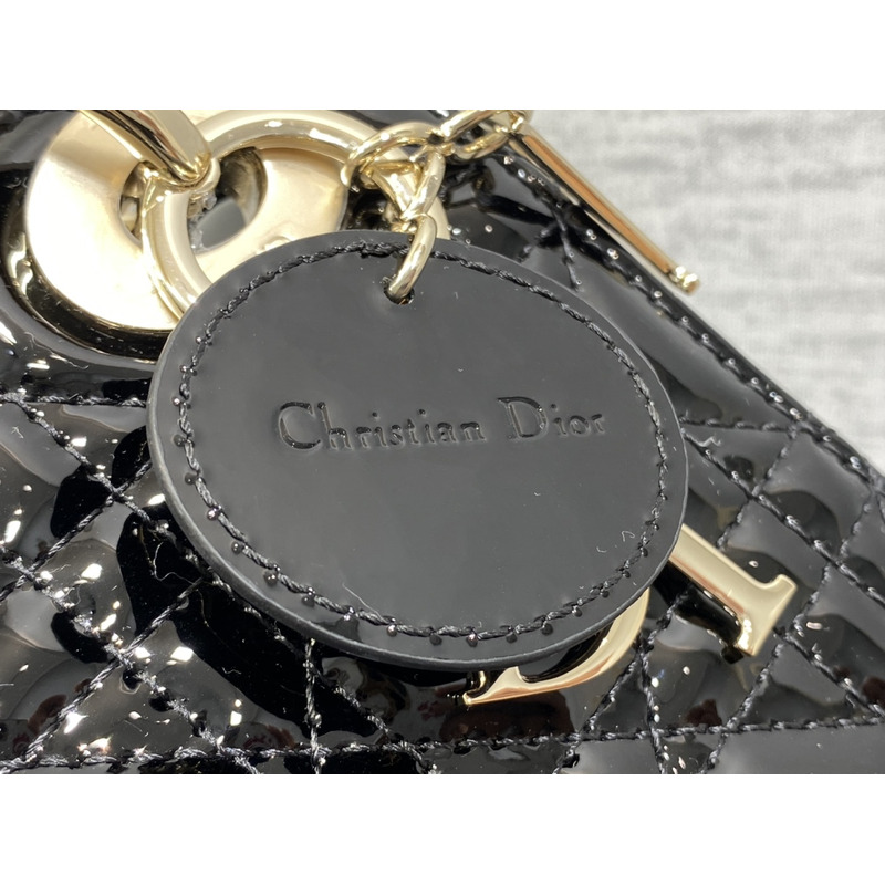 D*or mini lady D*or bag patent leather black