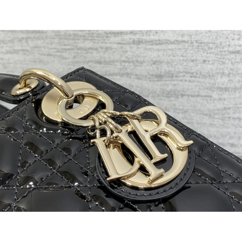 D*or mini lady D*or bag patent leather black