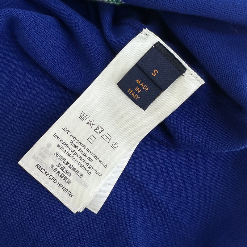 l**is V*t*n crew neck cotton t-shirt blue and white