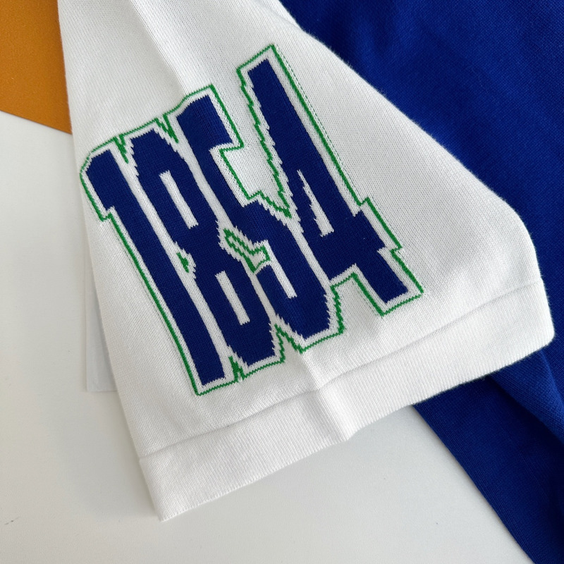 l**is V*t*n crew neck cotton t-shirt blue and white