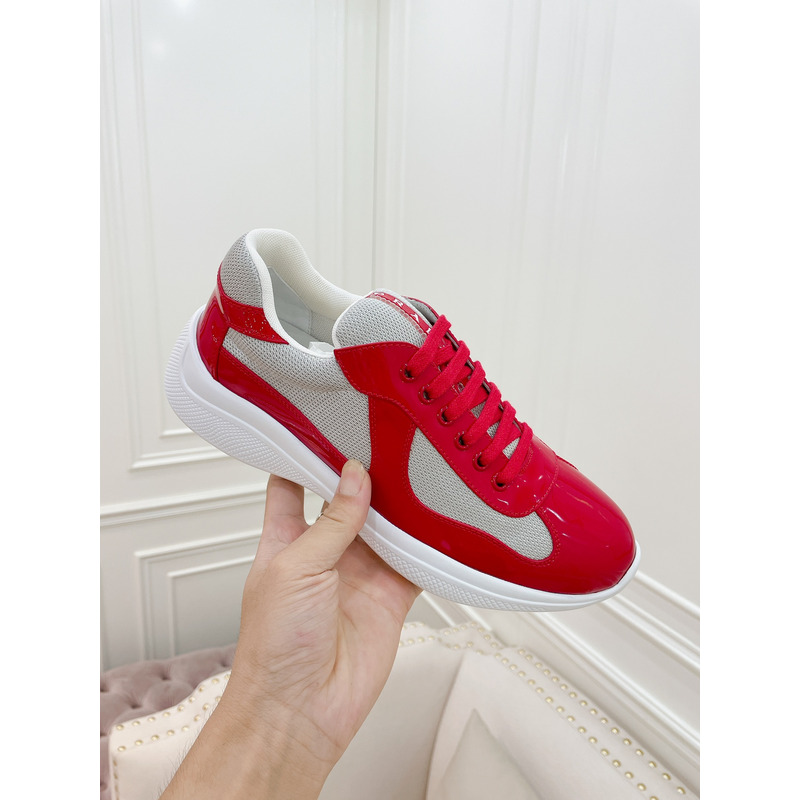 Pra*a americas cup patent leather and nylon sneakers