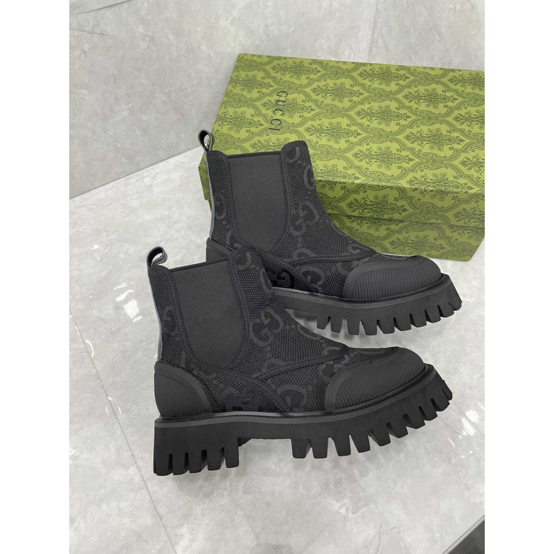 G*u*i gg canvas ankle boot black