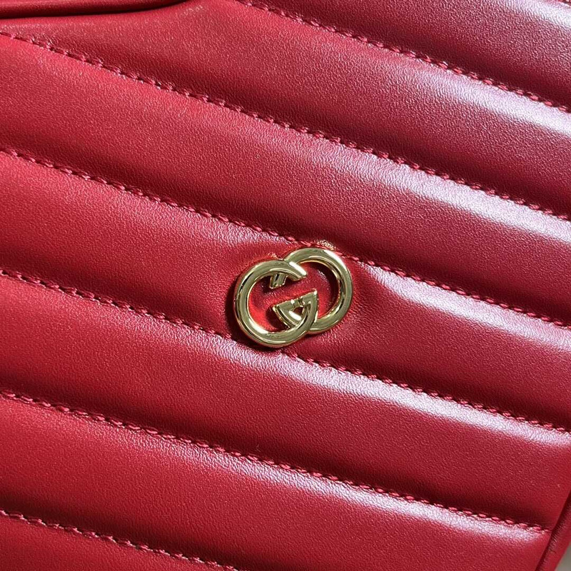 G*u*i heart shape leather bag red
