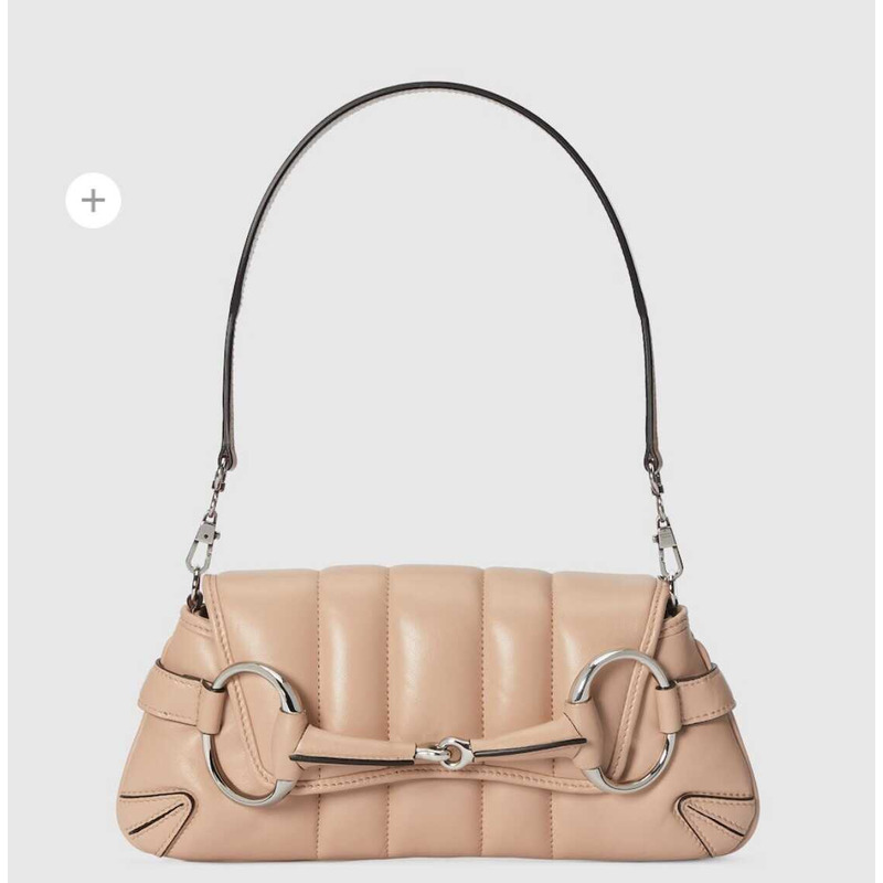 G*u*i horsebit chian small shoulder bag rose beige