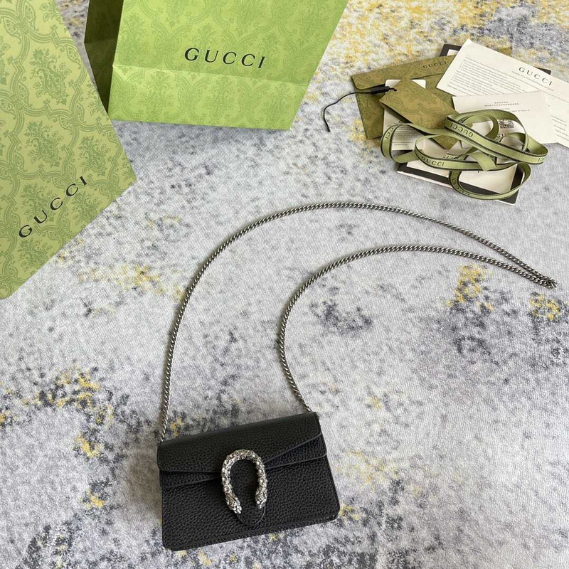 g*u*i dionysus gg S*per mini bag black