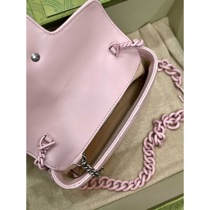 G*u*i gg marmont series waist bag leather pink