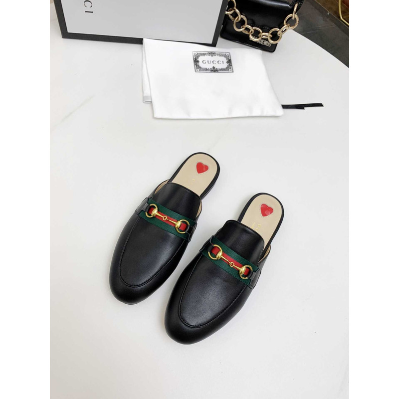 G*u*i princetown damen-slipper aus leders black
