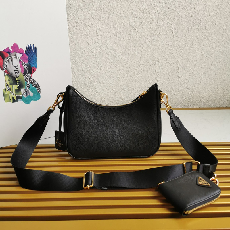 Pra*a Pra*a saffiano leather re-edition 2005 black bag