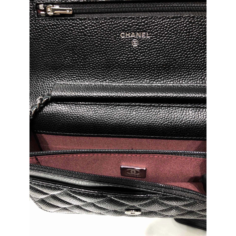 Ch*el classic wallet on chain black bag