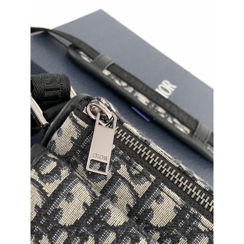 D*or 8 mini bag with strap beige and black D*or oblique jacquard