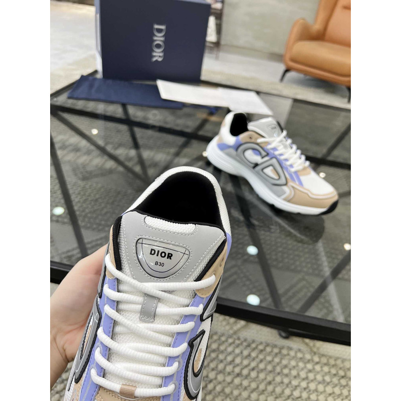 D*or b30 sneakers cream mesh and beige blue and gray technical fabric