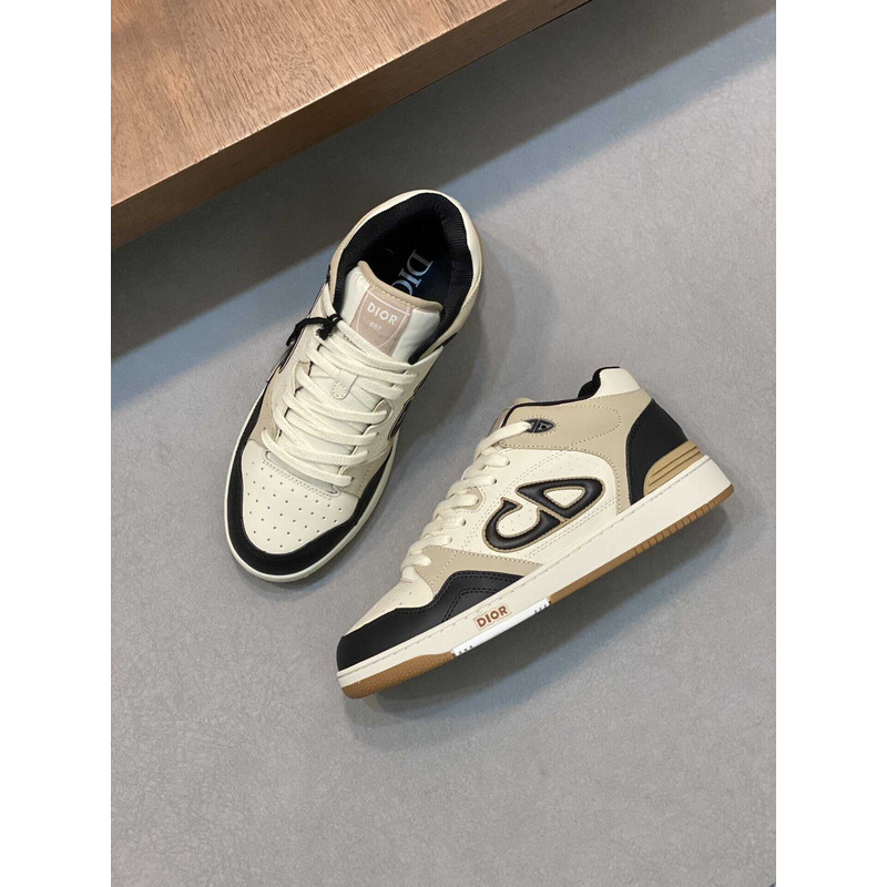 D*or b57 mid-top sneaker calfskin navy and beige