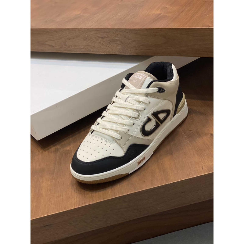 D*or b57 mid-top sneaker calfskin navy and beige