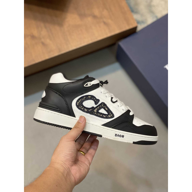 D*or b57 mid-top sneaker calfskin black