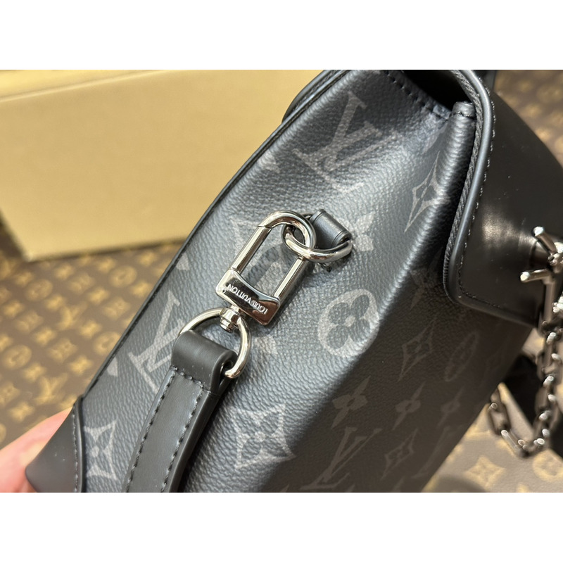 l**is V*t*n nano steamer monogram eclipse coated canvas black