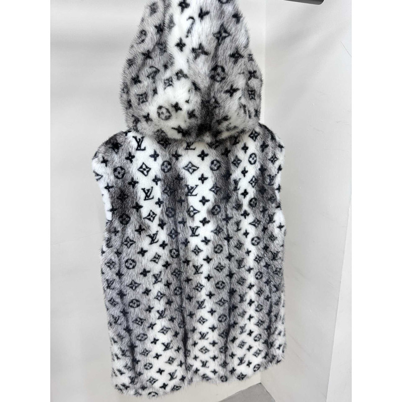 l**is V*t*n sleeveless monogram mink coat