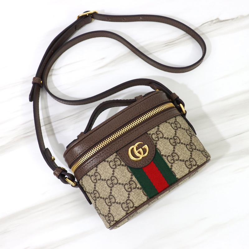 G*u*i ophidia cosmetic case brown