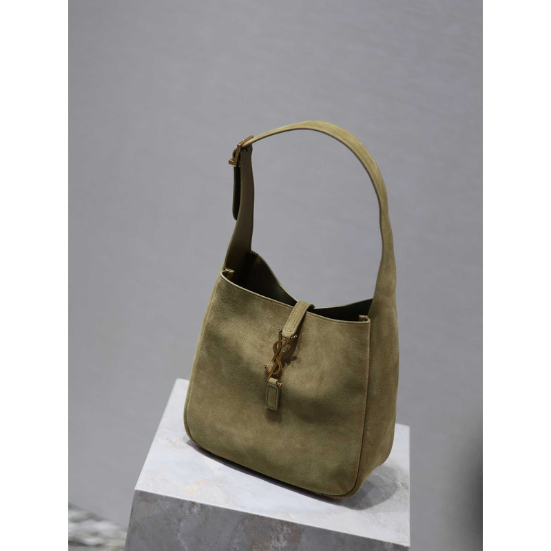 saint laurent le 5 À 7 S*pple small in suede khaki green