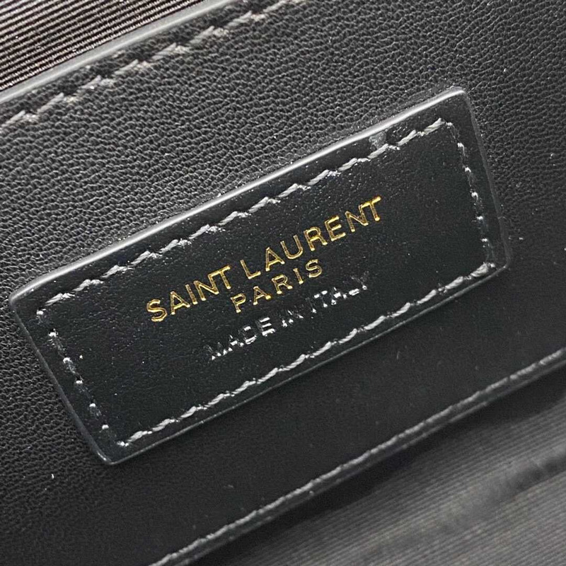 Saint Laurent Envelope Small In Quilted Grain De Pouder Embossed Leather Flap Blanc Vintage