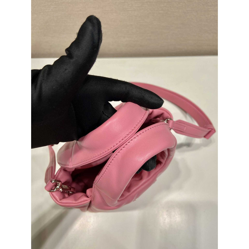 Pra*a soft small padded nappa leather bag pink