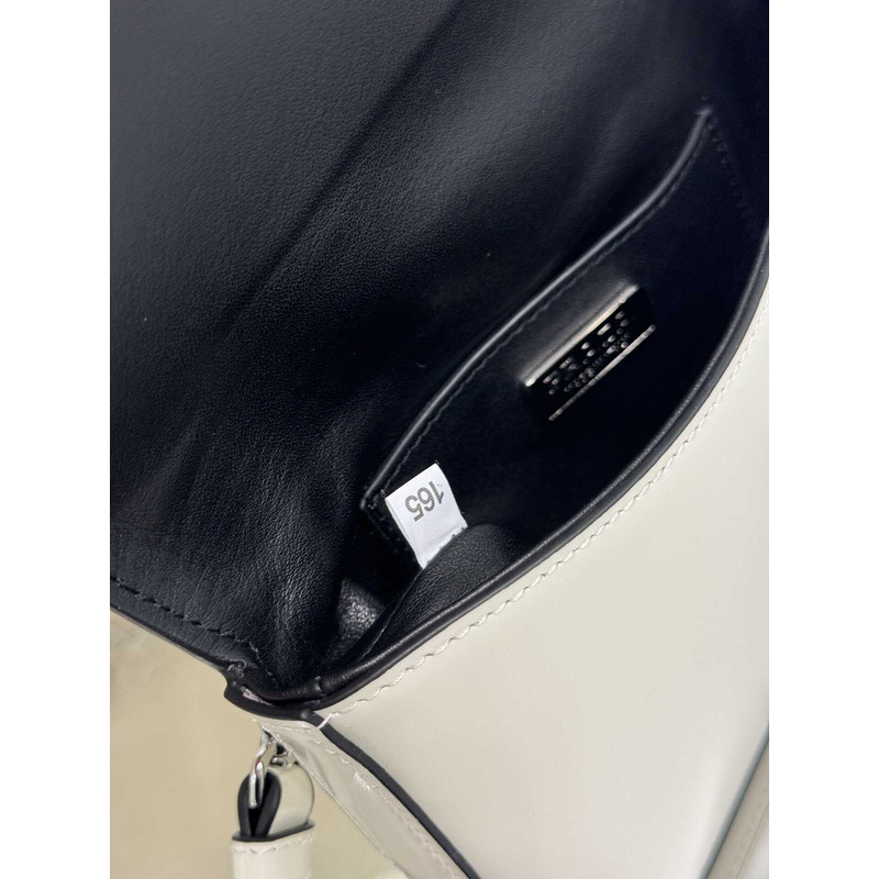 Pra*a brushed leather mini-bag with shoulder strap white