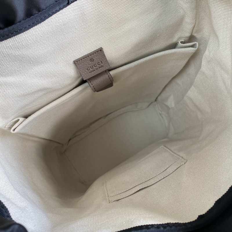 g*u*i monogram gg S*p*e backpack with web strap dark brown