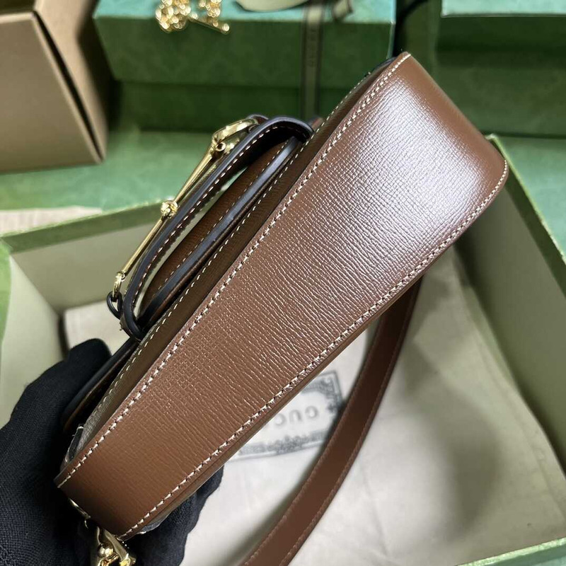 G*u*i horsebit 1955 mini shoulder bag brown