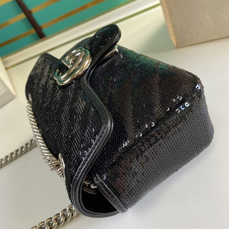 G*u*i gg marmont sequined small shoulder bag black