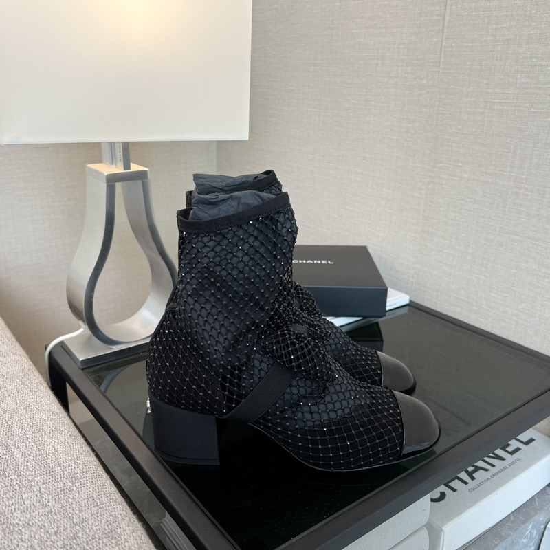 Ch*el mary jane with net socks black