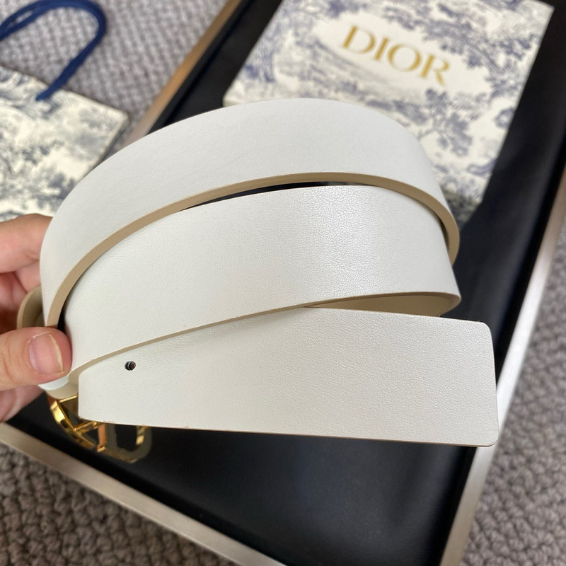 D*or leather belt D*or white