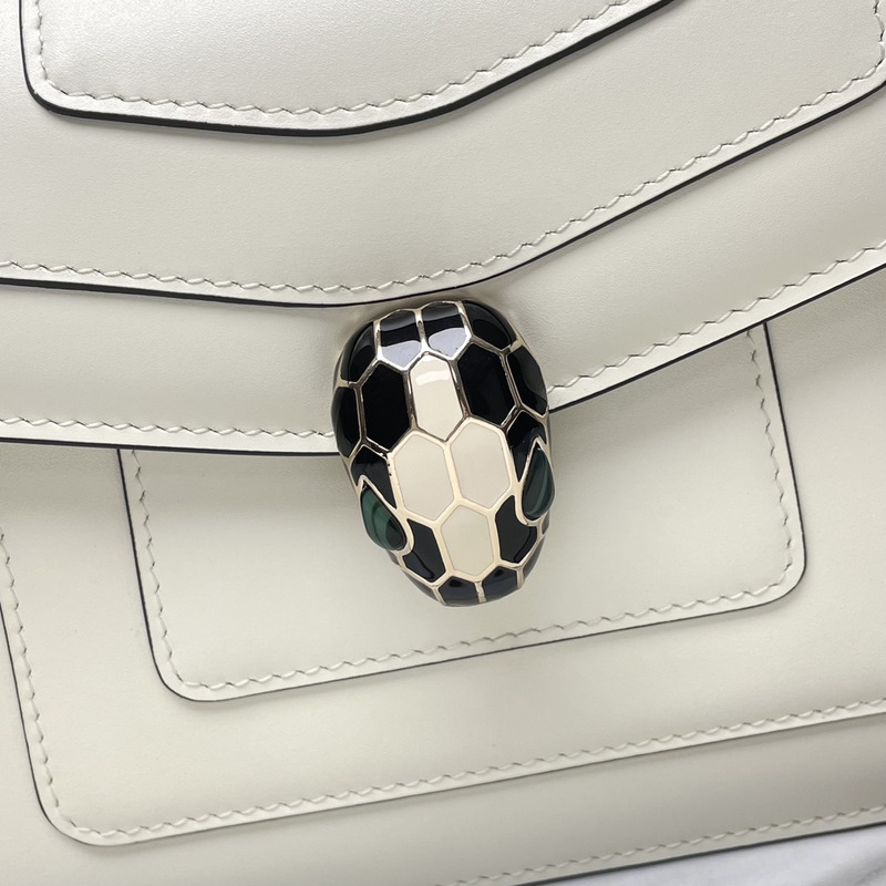 B*l*ai serpenti leather crossbody bag white