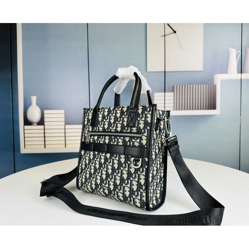 d*or safari N0*H-south tote bag beige and black