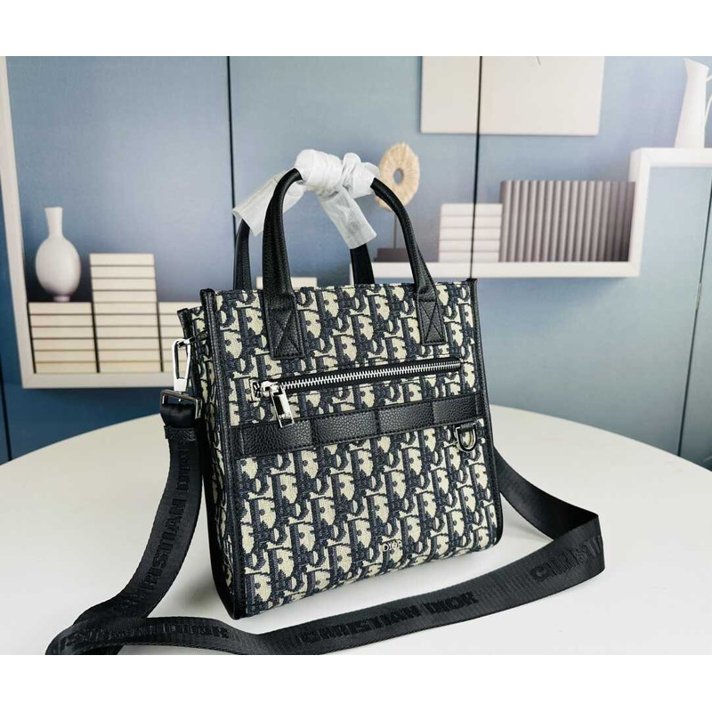 d*or safari N0*H-south tote bag beige and black