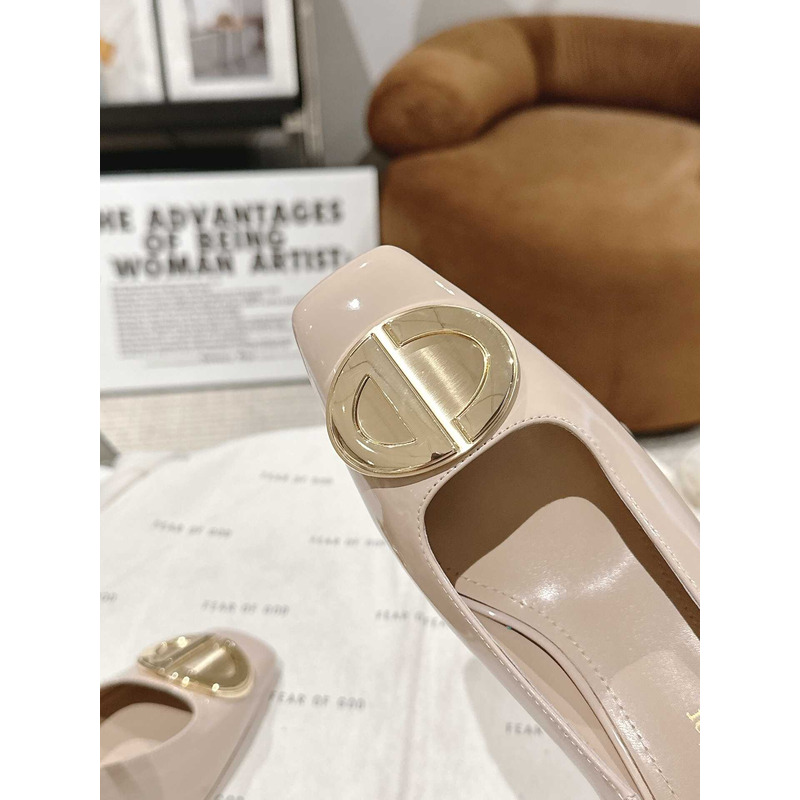 forever D*or high heel pump nude patent calfskin