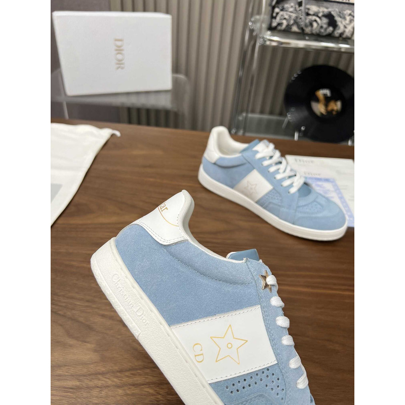 D*or star sneaker suede calfskin and calfskin blue